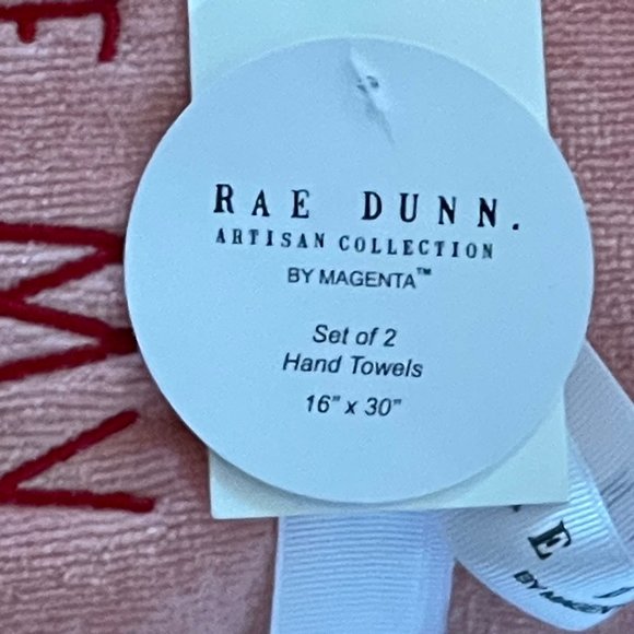 New Rae Dunn by Magenta Pink Be My Valentine Hand Towel Set - Picture 5 of 10